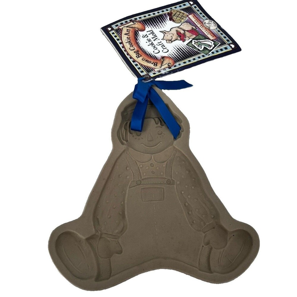 Vintage 1986 Brown Bag Cookie Art Raggedy Andy Boy Doll Mold Tag Booklet